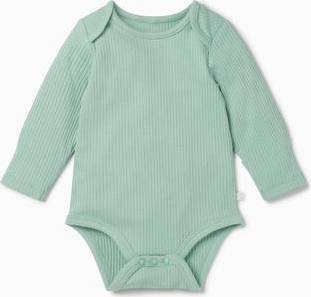 Green Ribbed Stretch Long Sleeve