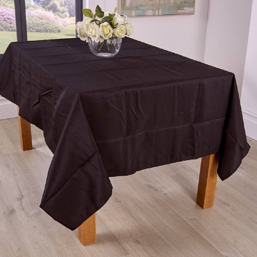 Ebern Designs Polyester Rectangle Tablecloth Black