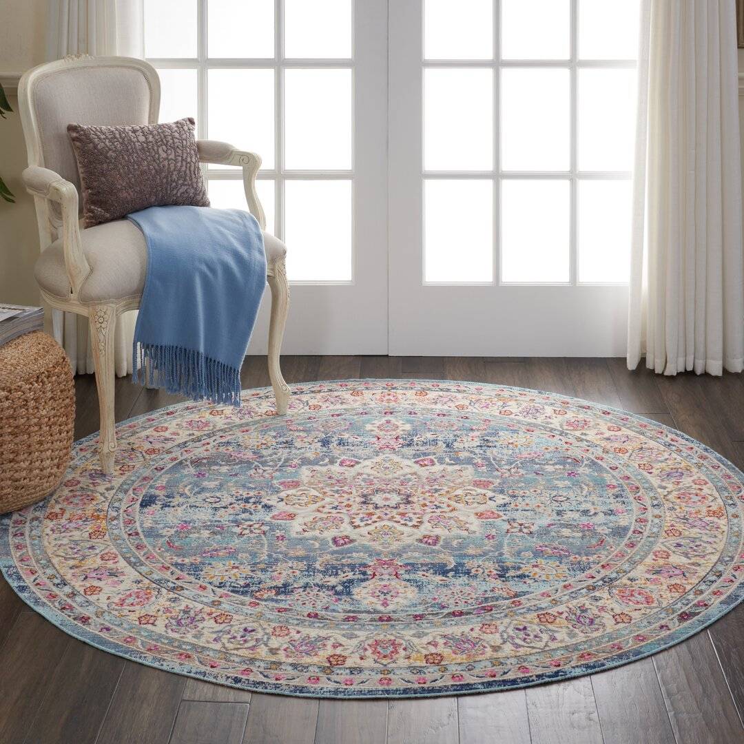 Three Posts Boynton Rug Pink, Blue