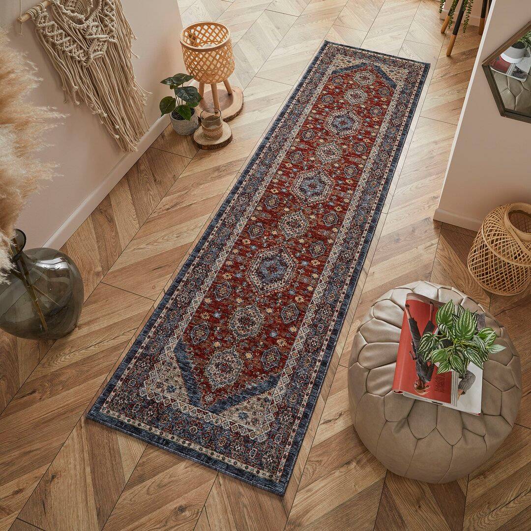 Longweave Machine Woven Red/Cream Rug