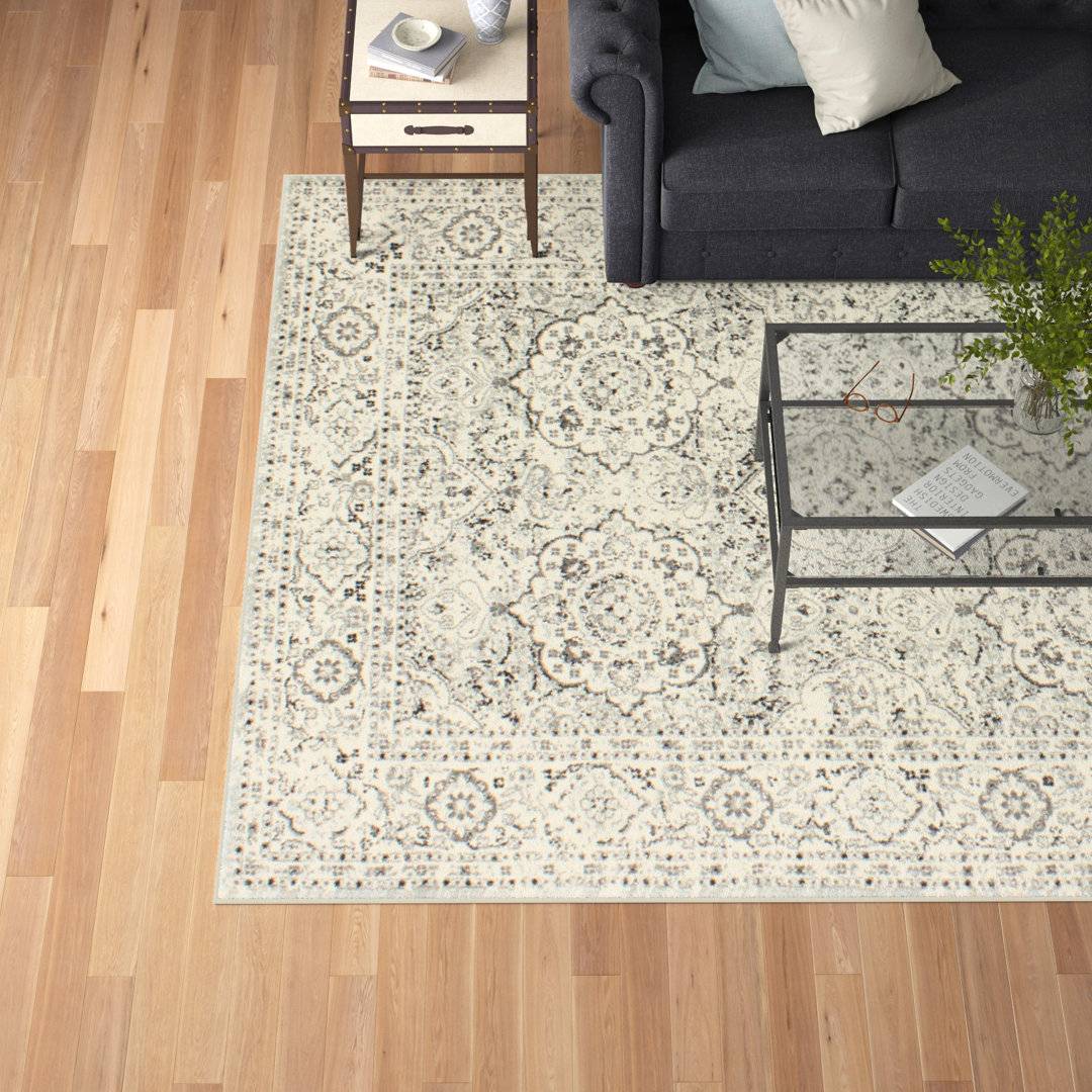 Three Posts Bracken Power Ivory/Grey Rug Grey cm