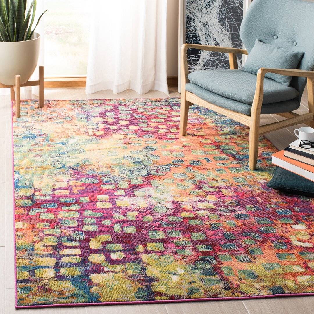 Mistana Jeremey Looped/Hooked Fuschia Rug
