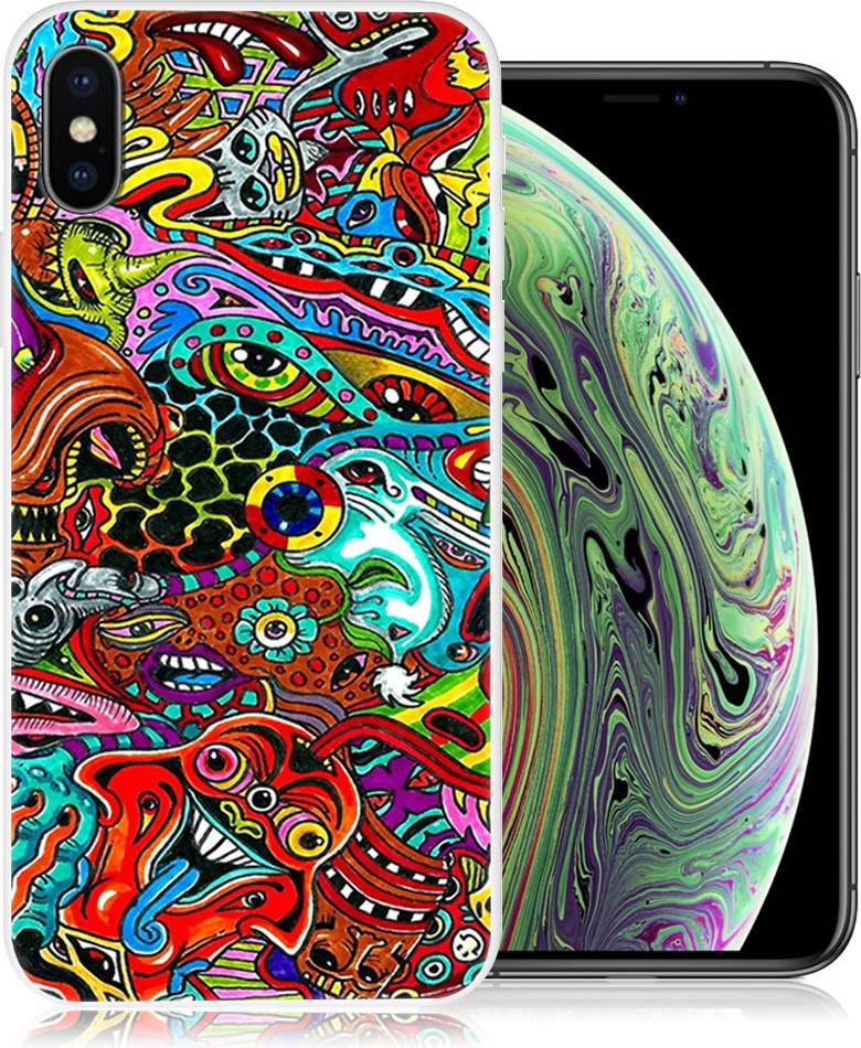 Apple iphone case xs Apple iPhone XS Patterned Soft Case - Multicolour