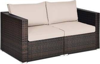 Sectional sofas Costway 2PCS Sectional Conversation Sofa Modular Sofa