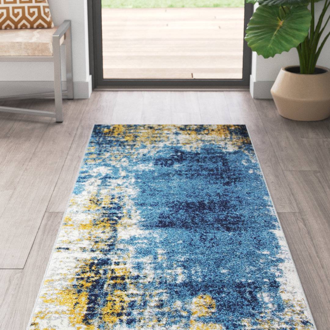 Jove Power Blue/Yellow/Ivory Rug