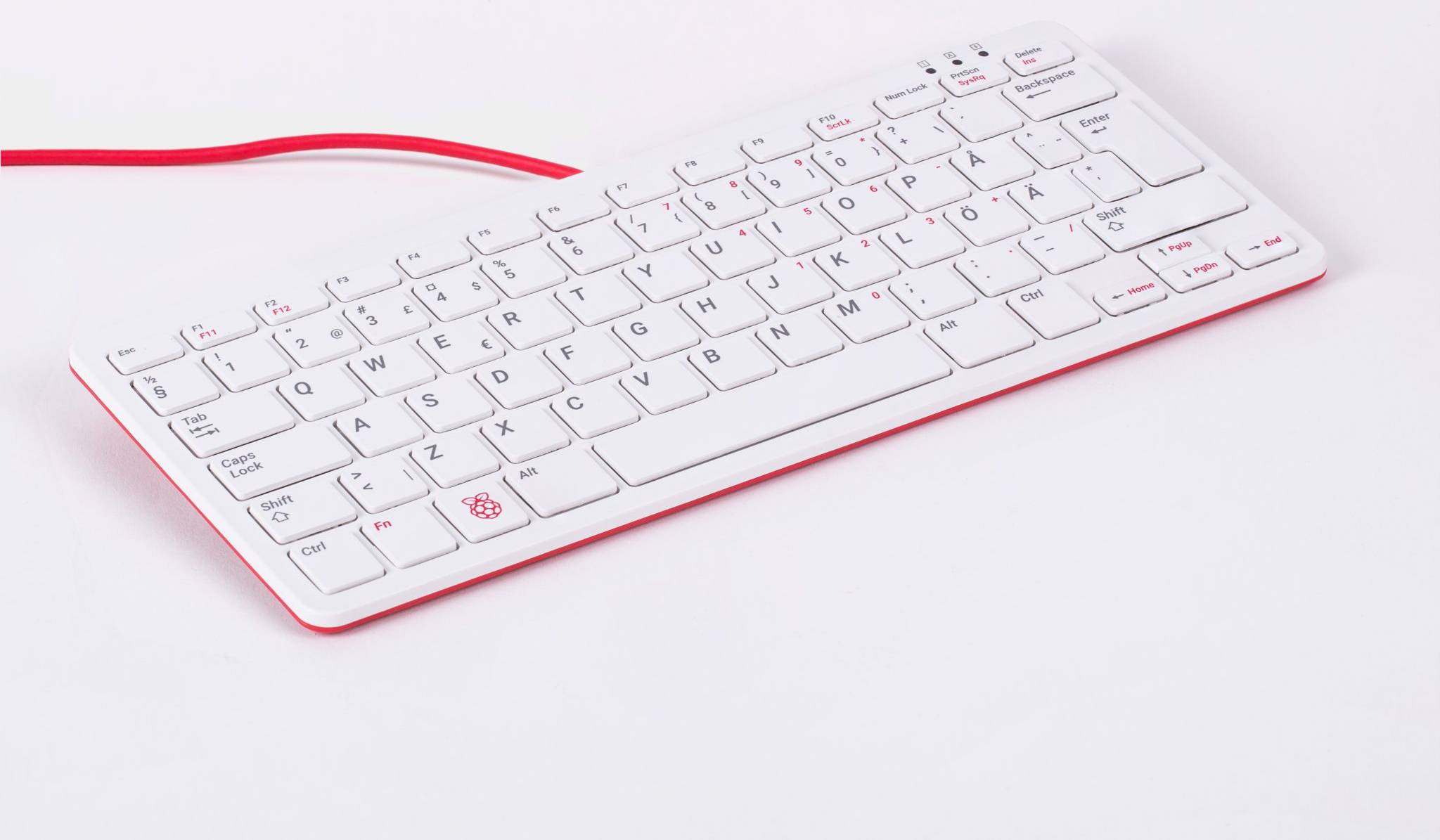 Raspberry Pi RPI-KEYB Red White USB Keyboard