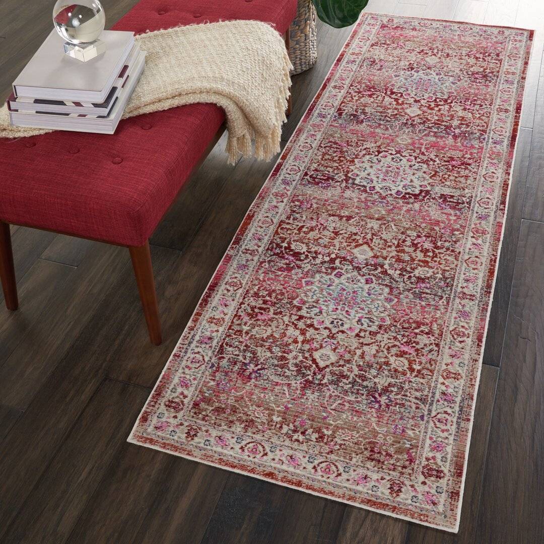Three Posts Boynton Red/Beige/Blue Rug