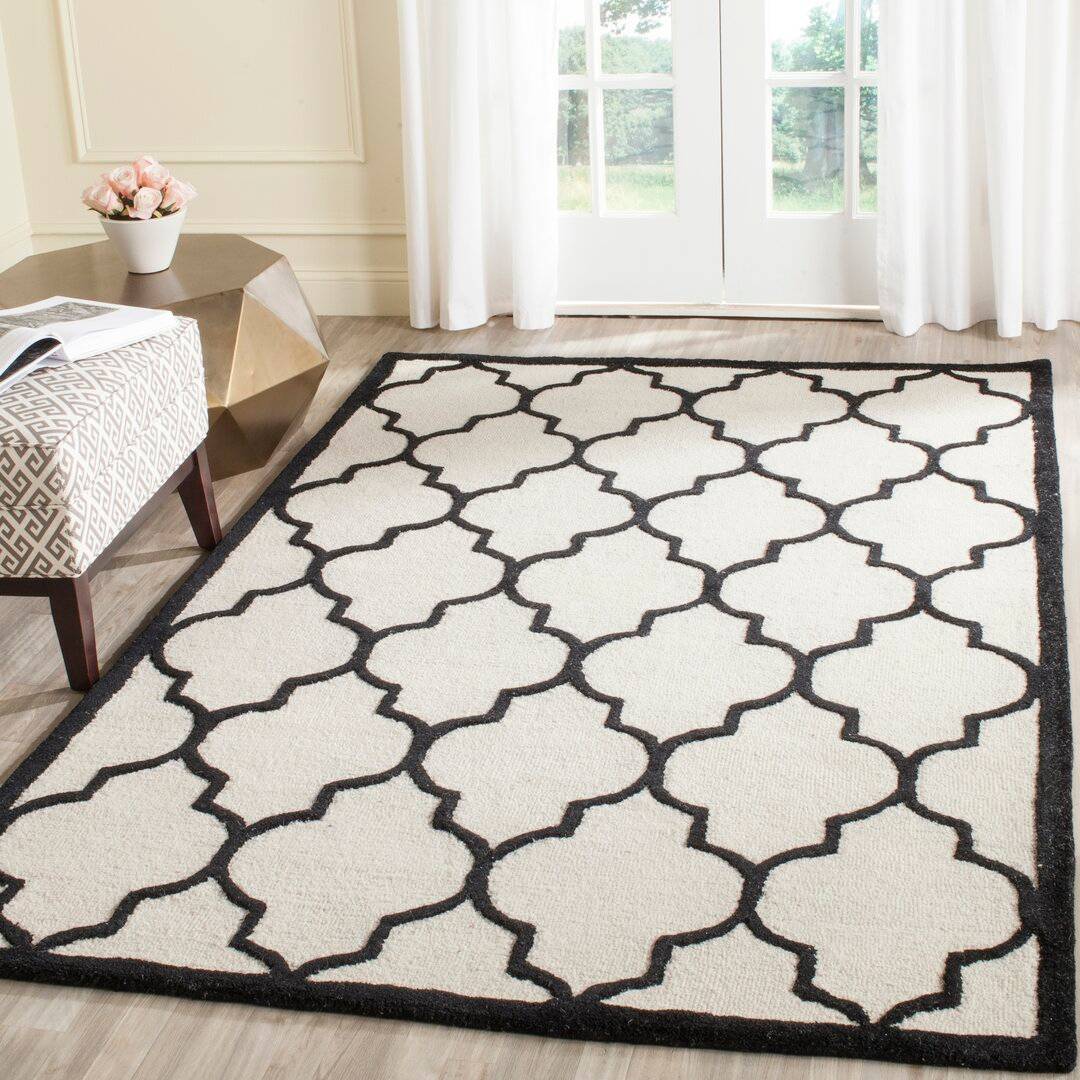 Canora Grey Rotteck Hand Tufted Wool White