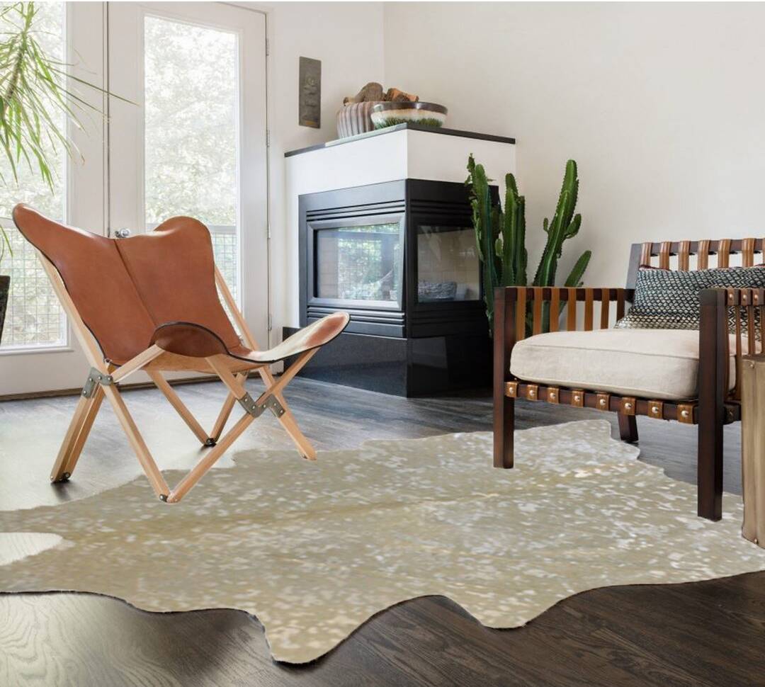 Union Rustic Springer Cowhide Beige