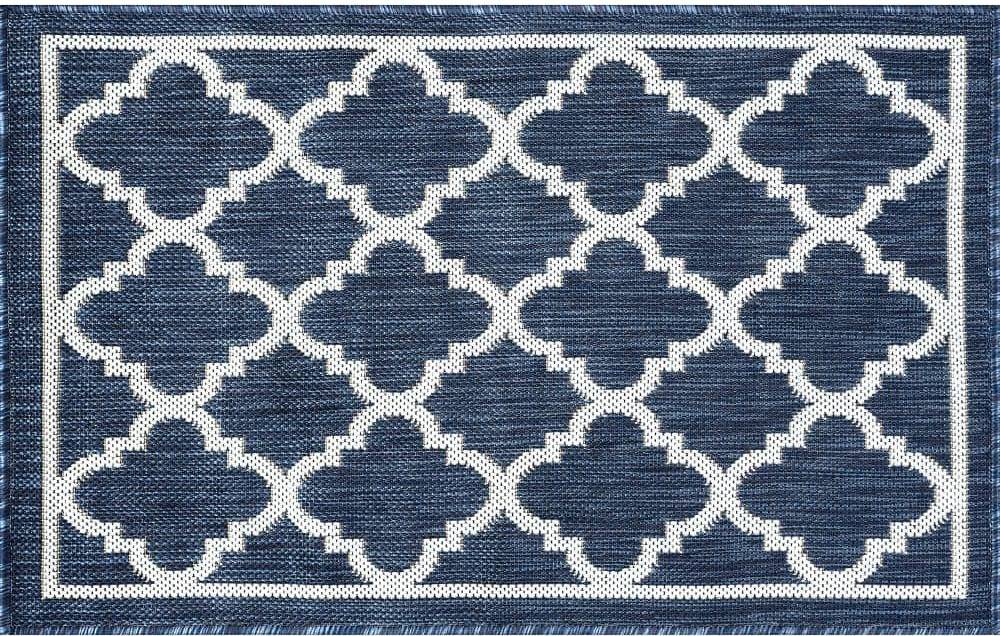 Tayse Rugs Eco Geometric Navy