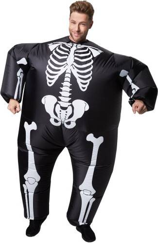 tectake Inflatable Skeleton Costume Black/White