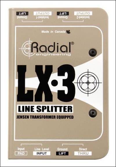 Radial LX3 Passive Balanced Line Level Splitter