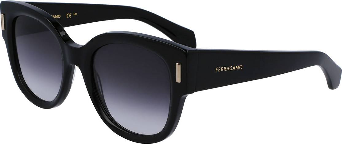 Ferragamo Rivet Rounded Cat Eye Sunglasses - Black/Gradient