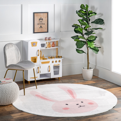 Machine washable area rugs Rugs Usa Brooklyn Rug Co Crystal Rabbit Kids Machine Washable Area Rug. Pink