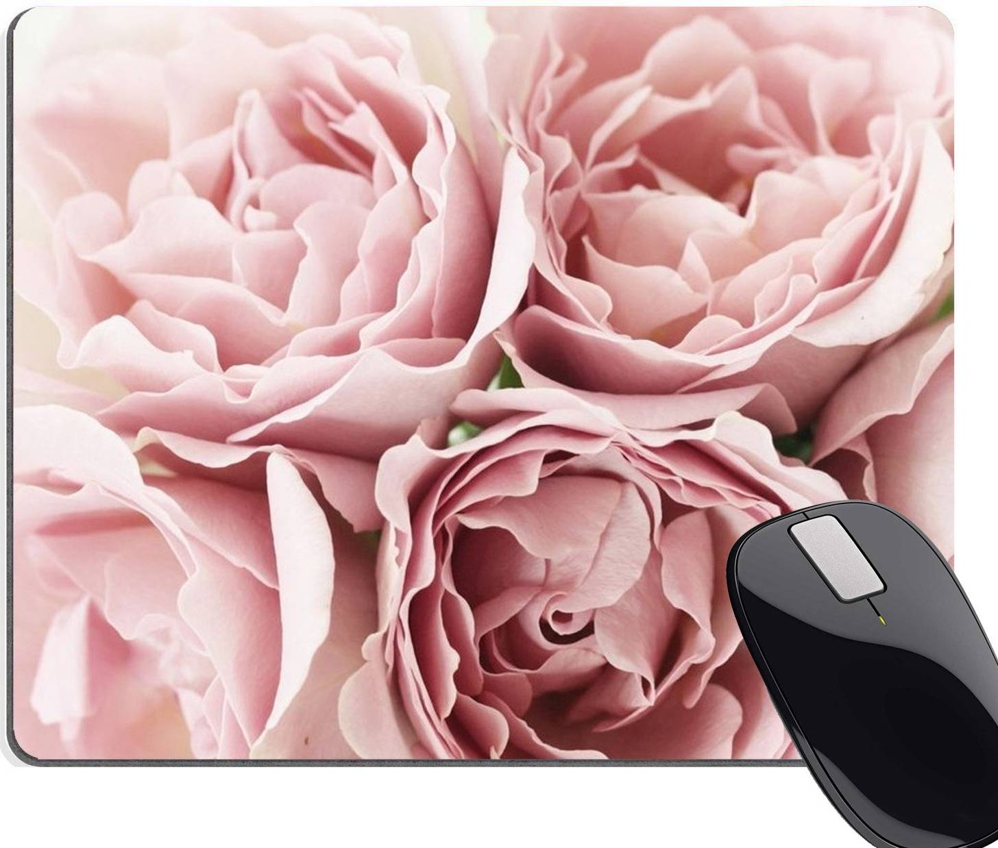 Pink roses Vintage Pink Roses Rugosa Flower Mouse Pad