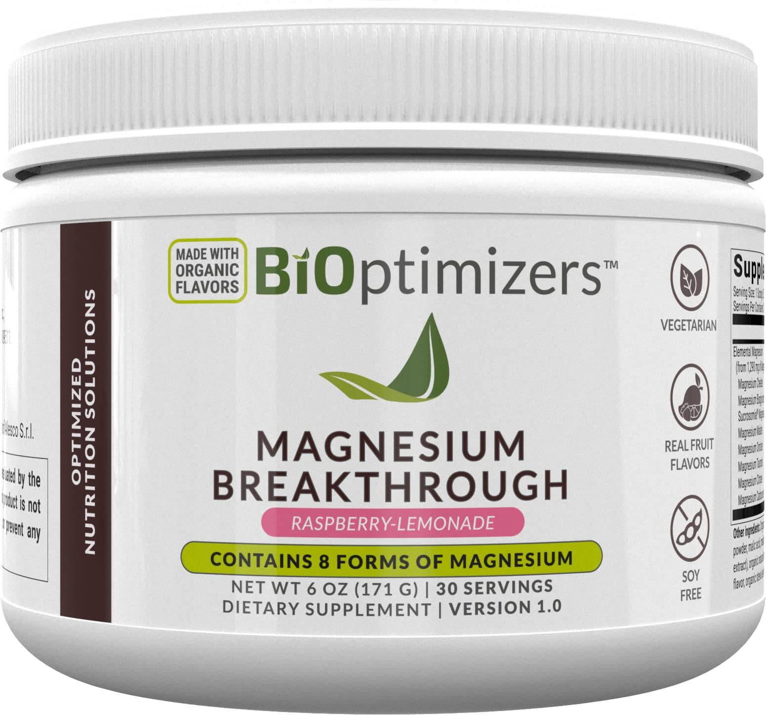 BiOptimizers BiOptimizers Magnesium Breakthrough Drink Raspberry Lemonade 8 Forms