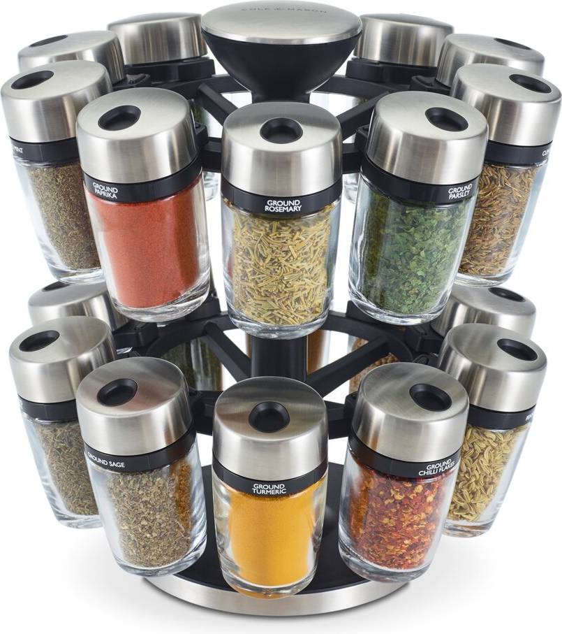 Belfry Kitchen Steel 20-Jar Free-Standing Spice Rack