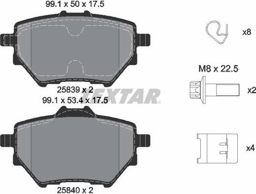 Textar Brake Pad Set 2583901