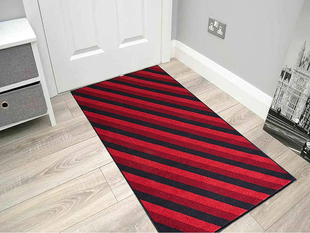 Ebern Designs Laykin Flatweave Red/Black Rug