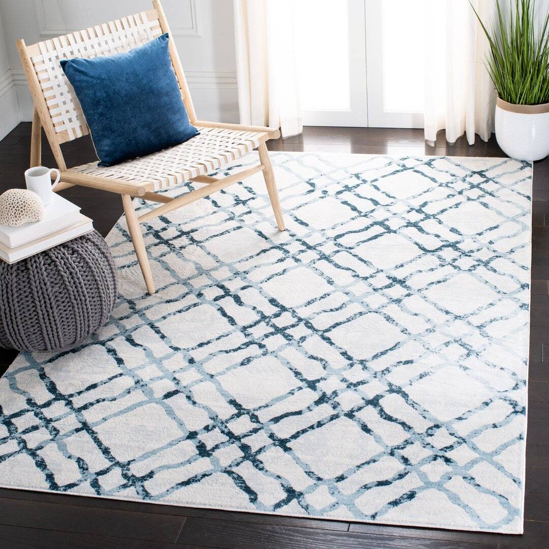 Ebern Designs Leytonstone Machine Made Ivory Rug White