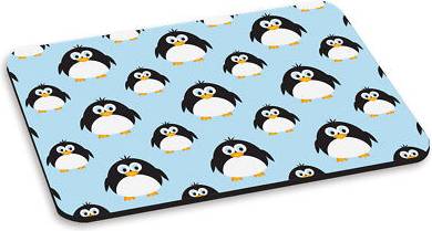 Penguin Pattern Blue Rectangle PC Mouse Mat
