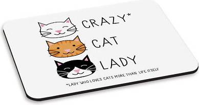 Crazy Cat Lady PC Computer Mouse Mat