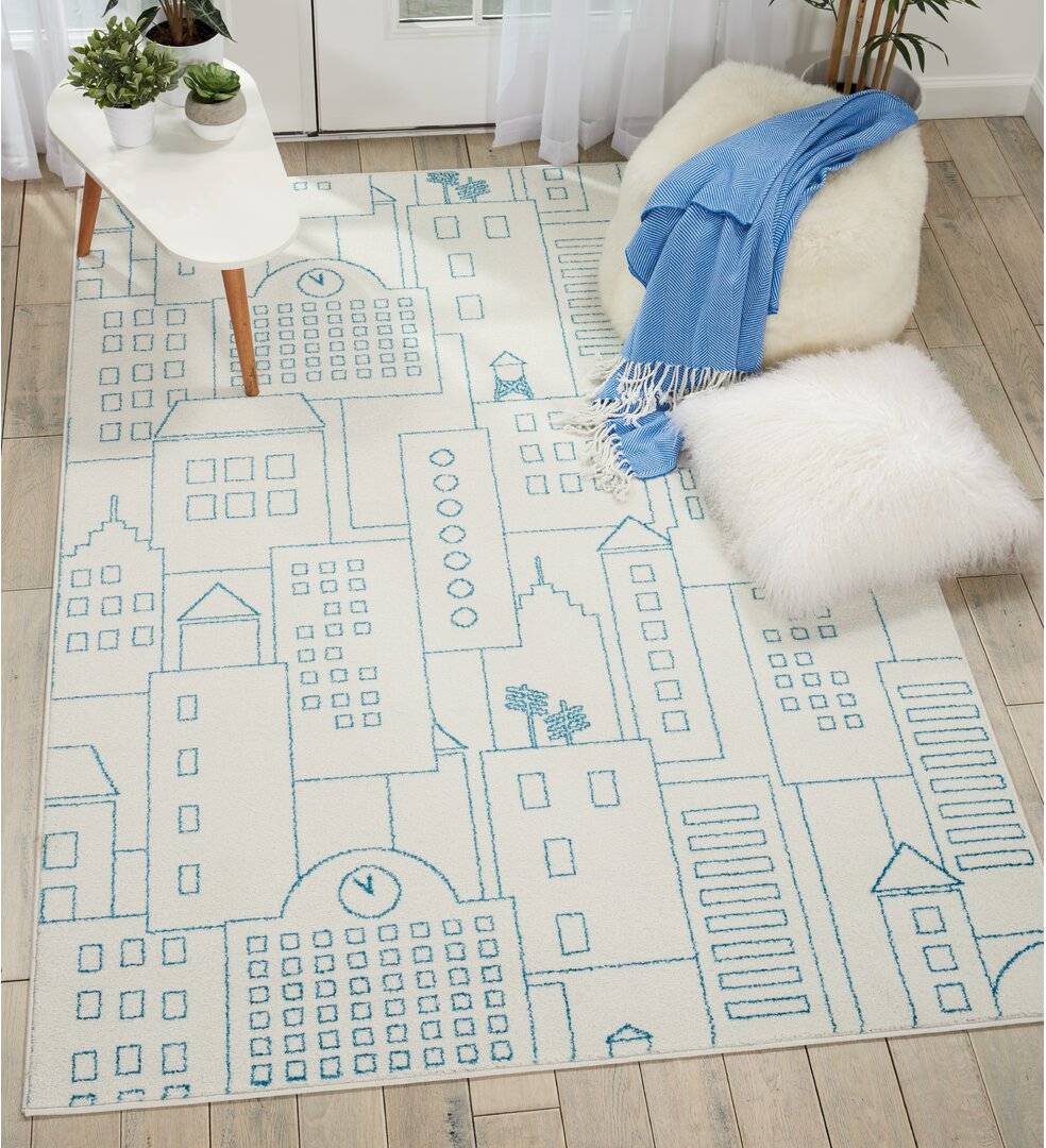 Ebern Designs Beckville Ivory Rug White