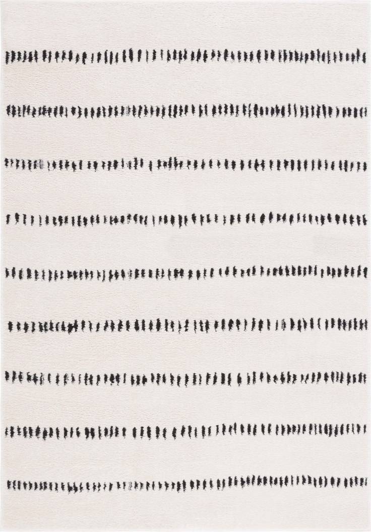 Blue Elephant Machine Woven Polyester Ivory/Black Rug cm