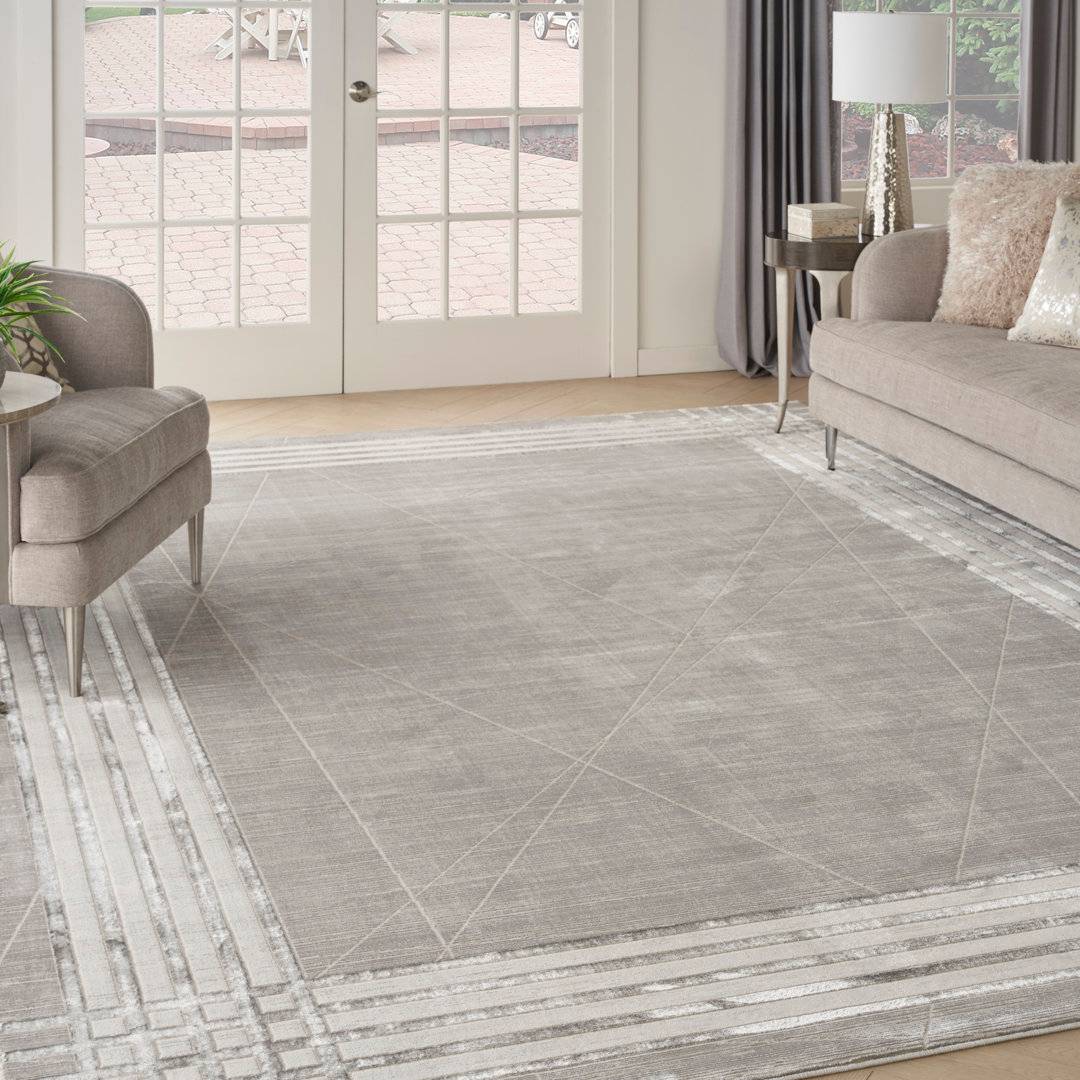 Ebern Designs Malajia Machine Woven Rug Grey