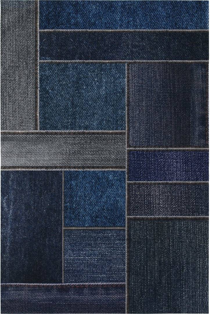 Ebern Designs Kamakou Flatweave Rug Blue
