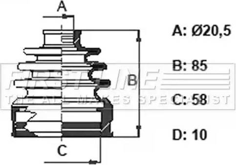 6371 First Line Cv Joint Boot Kit Bellow FCB6371 Line