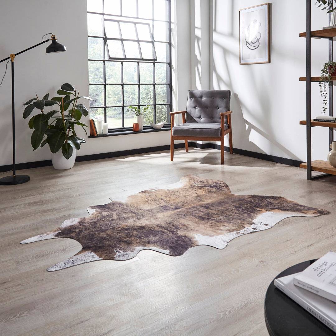 Union Rustic Selen Brown/White Rug