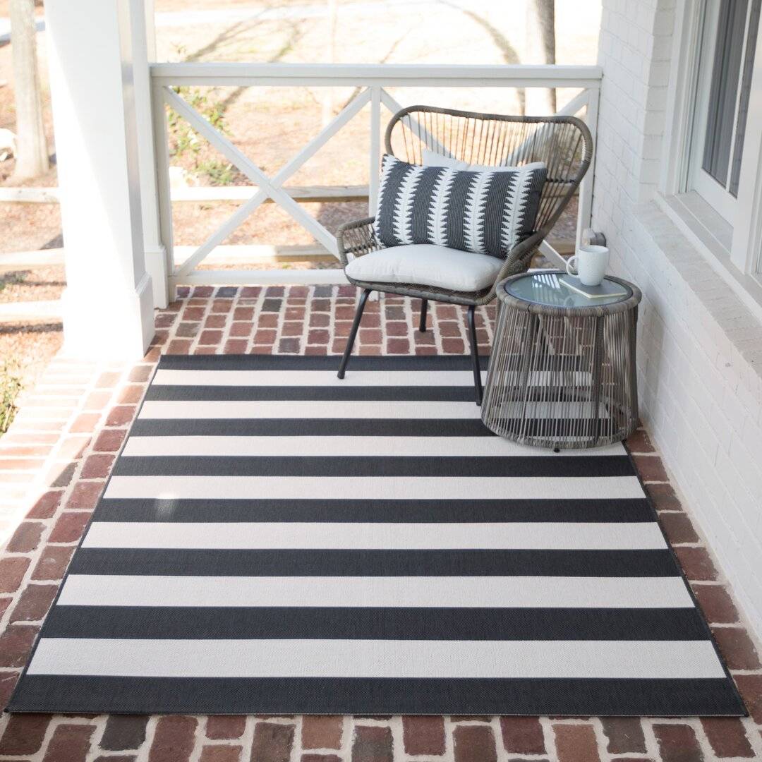 Zipcode Design Cecil Stripes Flatweave Black