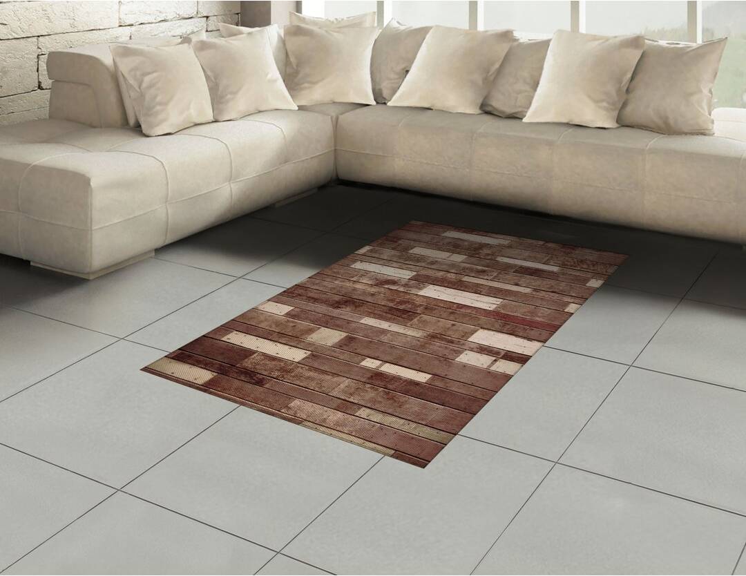 Ebern Designs Flatweave Rug Brown