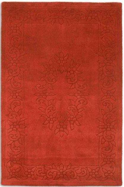 Ebern Designs Royal Wool Terracotta Rug Brown, Blue