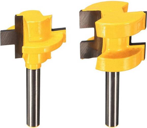 Drillpro Drillpro RB4 2pcs 1/4 Inch Shank Router Bits Square Tooth Tenon Cutter