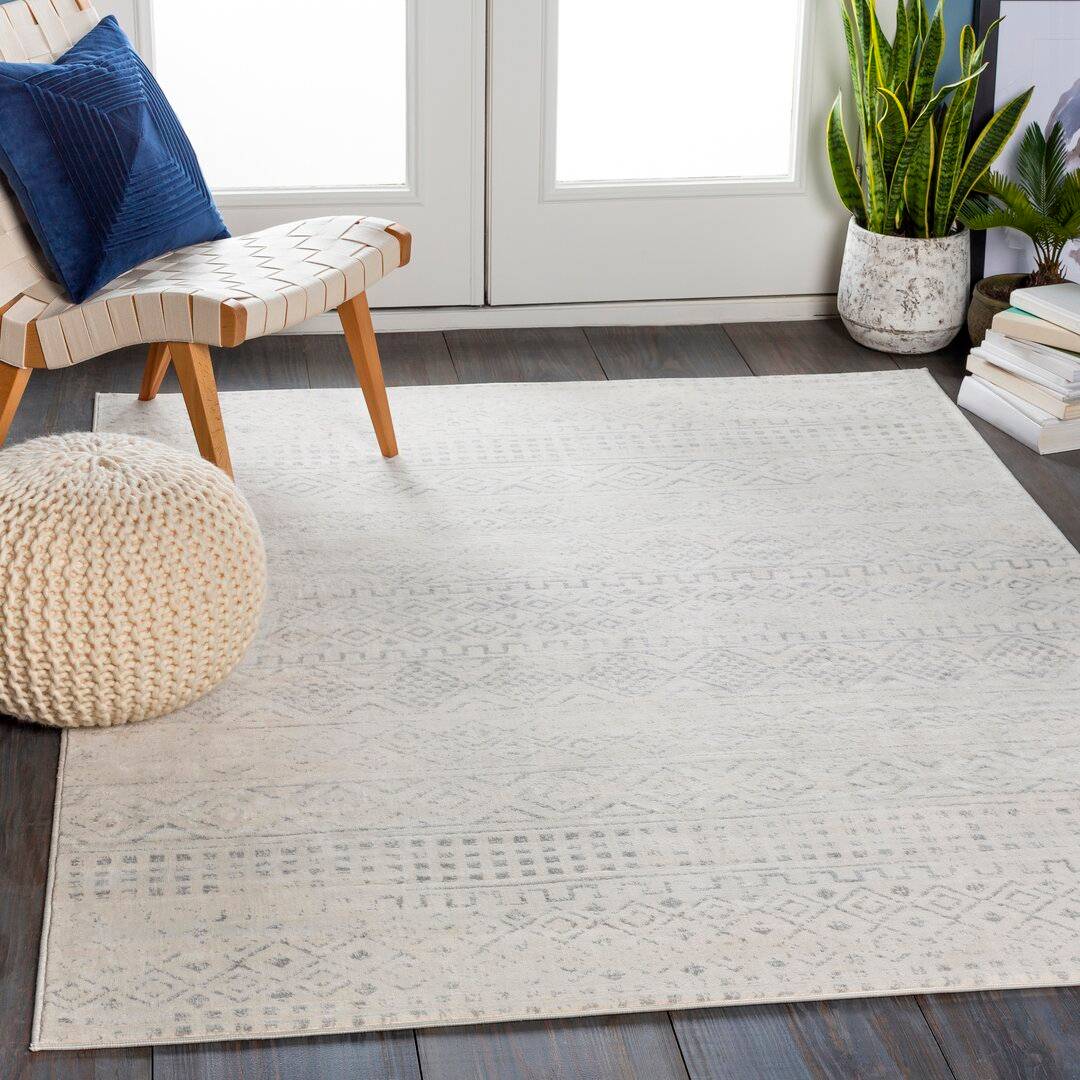 Blue Elephant Alpers Grey/White Rug