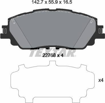 Textar Brake Pad Set 2276801