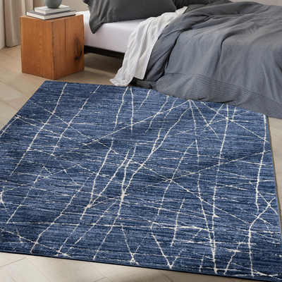 Calvin Klein Balance Abstract Rug Black Blue