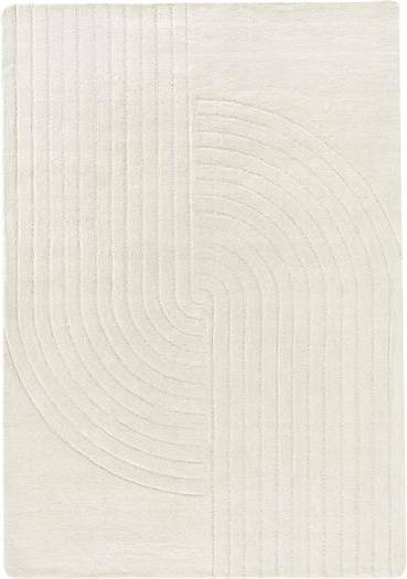 Westwing Collection High-Low Wool Rug Mason Hand-Tufted Grey