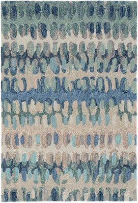 Dash and Albert Rugs Area Rug Chip Abstract White, Blue