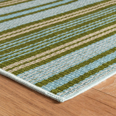 Dash and Albert Rugs Area Rug Caravan Stripe Blue