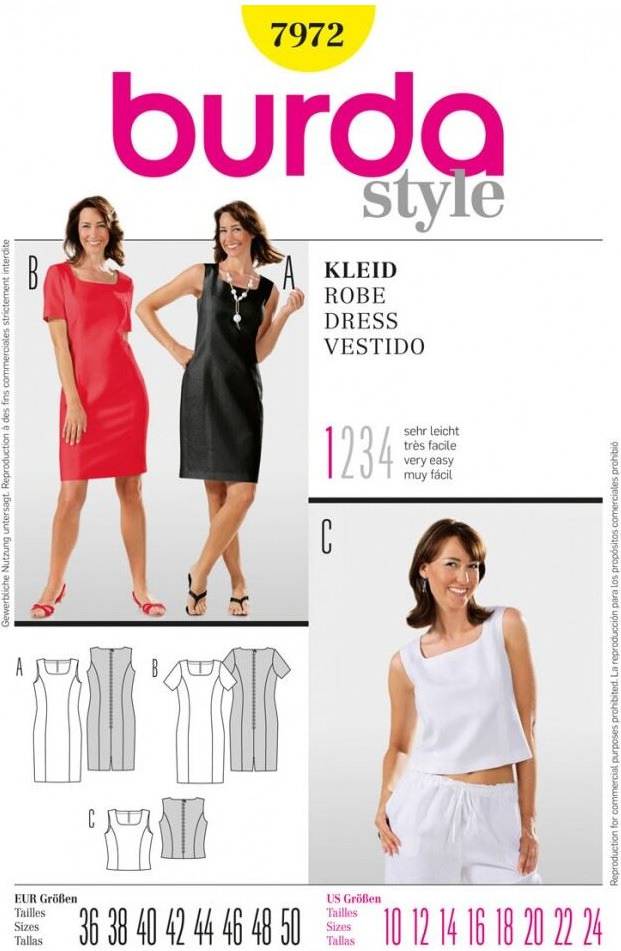 Burda Style Paper Sewing Pattern 7972