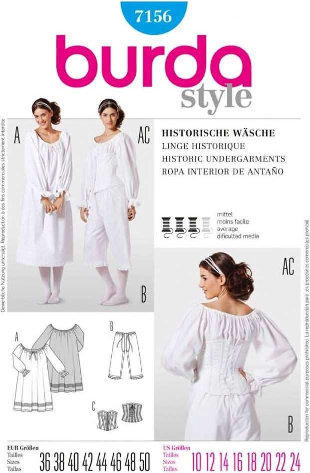 Burda Style Paper Sewing Pattern 7156