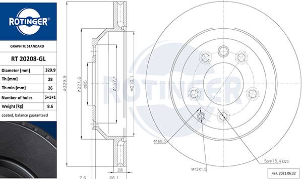 Rotinger Brake Disc RT 20208-GL