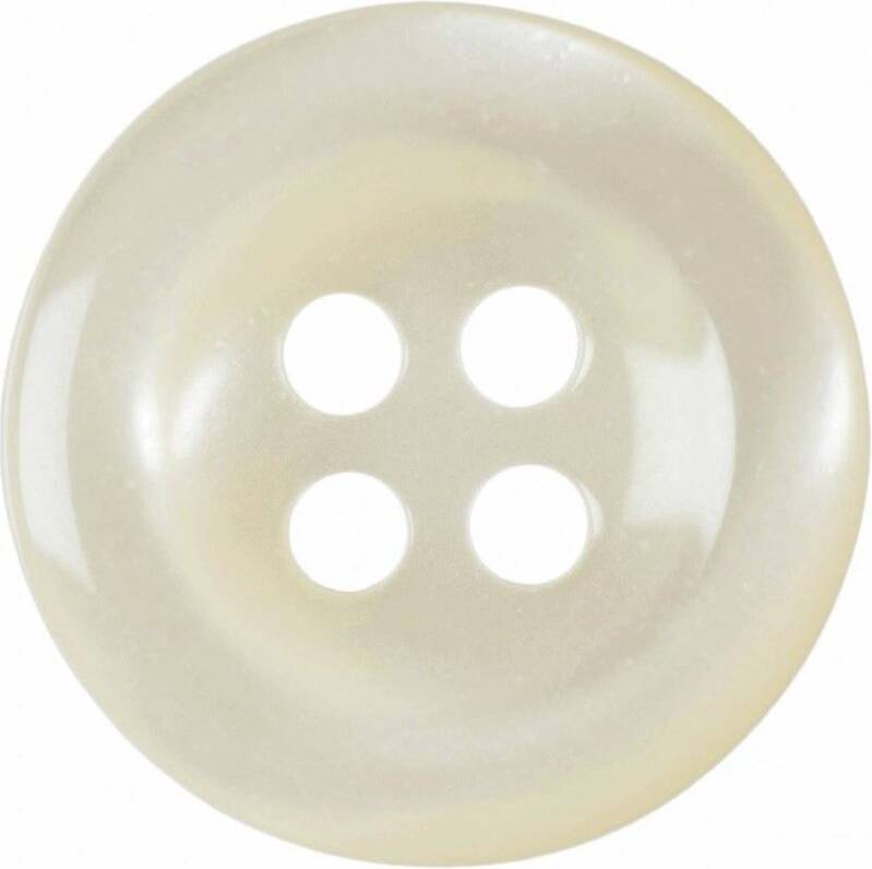 Hemline Round Translucent Buttons Cream