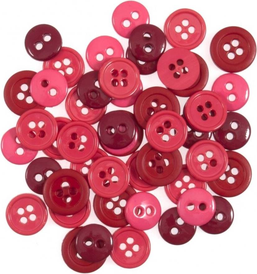 Trimits Round Button Pack Red