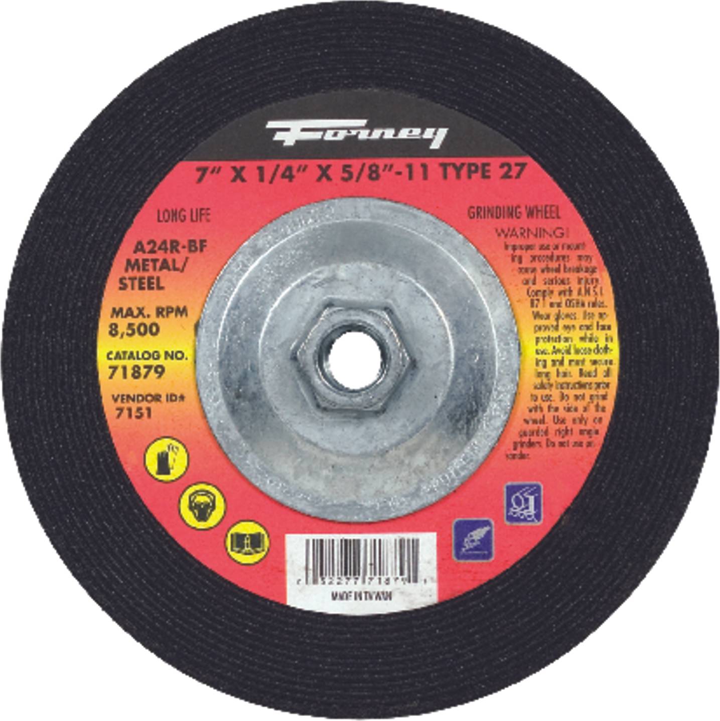 Forney Grinding Wheel 58 Inch 11 Threaded Arbor