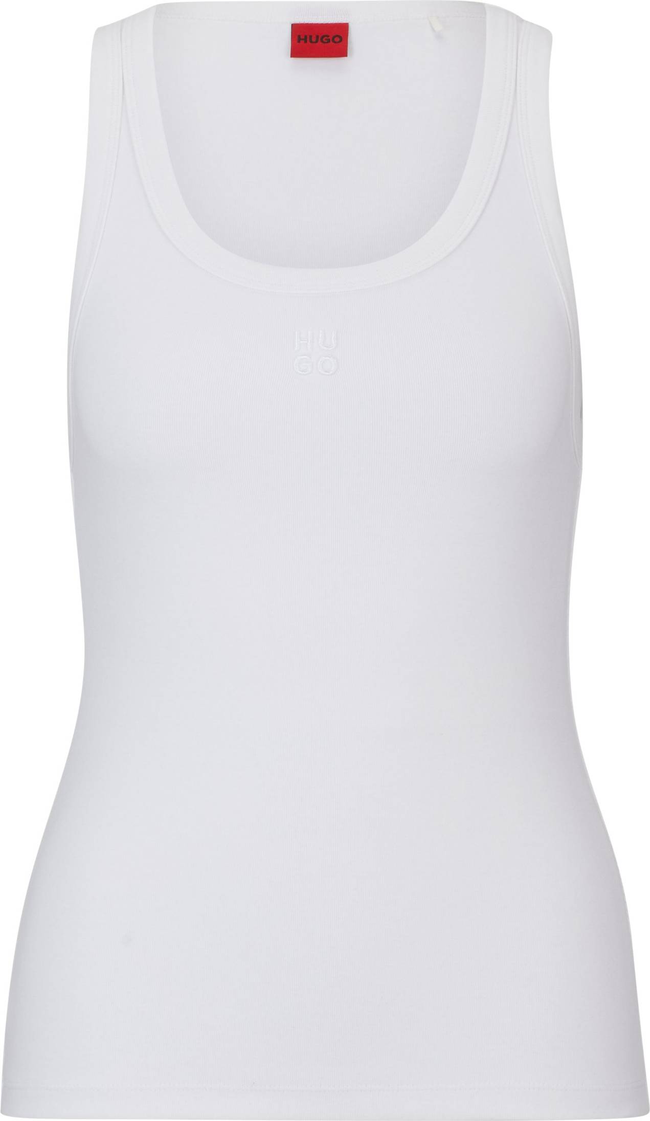 HUGO Datamia Tanktop Met Logoborduring - Wit