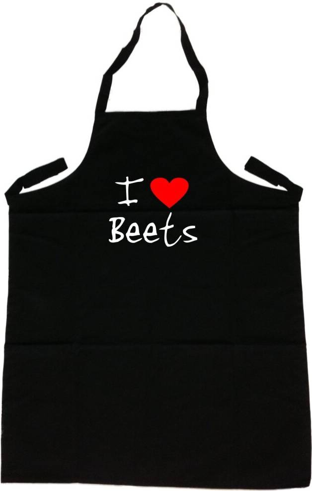 TeeTreeDesigns I Love Heart Beets Apron Black